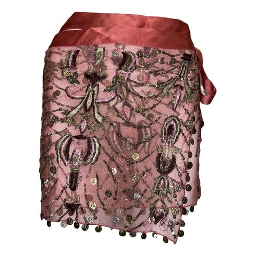 Pre-owned Roberto Cavalli Silk Mini Skirt In Pink
