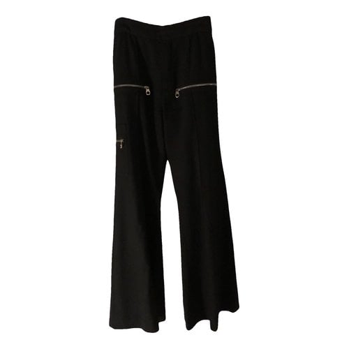 Pre-owned Chloé Wool Large Pants In Black