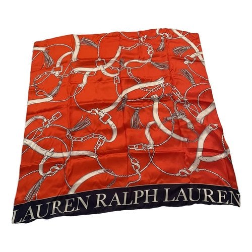 Pre-owned Lauren Ralph Lauren Silk Handkerchief In Red
