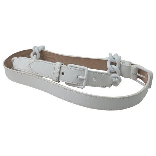 Pre-owned Alexander Mcqueen Leather Belt In White
