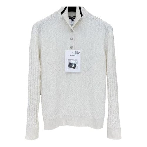 Pre-owned Chanel Cashmere Polo In White