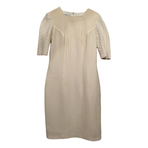 Pre-owned Blumarine Wool Mid-length Dress In White