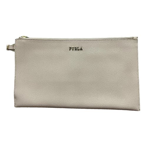 Pre-owned Furla Leather Clutch Bag In Pink