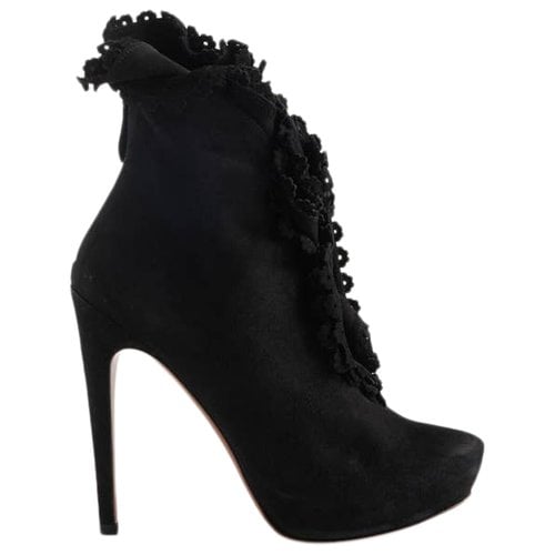 Pre-owned Alaïa Lace Up Boots In Black