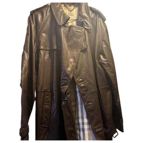 Pre-owned Burberry Leather Trenchcoat In Brown