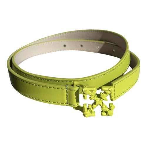 Pre-owned Off-white Leather Belt In Yellow