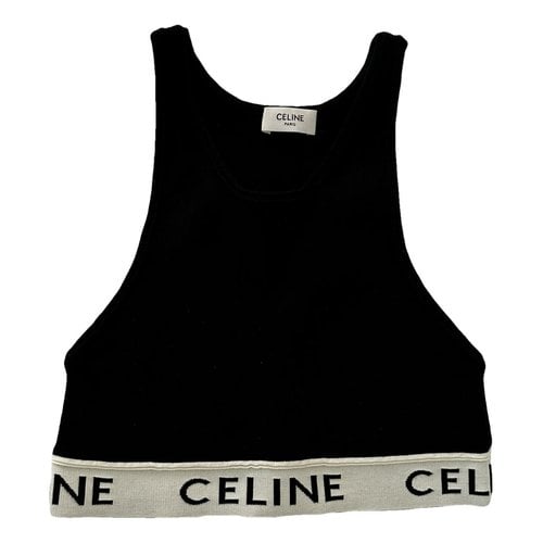 Pre-owned Celine Jersey Top In Black