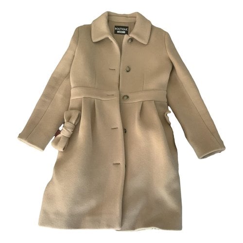 Pre-owned Moschino Wool Coat In Camel