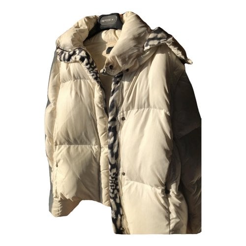 Pre-owned Just Cavalli Silk Puffer In White