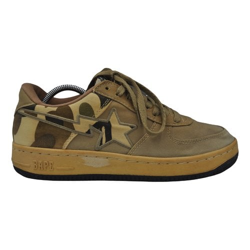 Pre-owned A Bathing Ape Bapesta Cloth Low Trainers In Brown