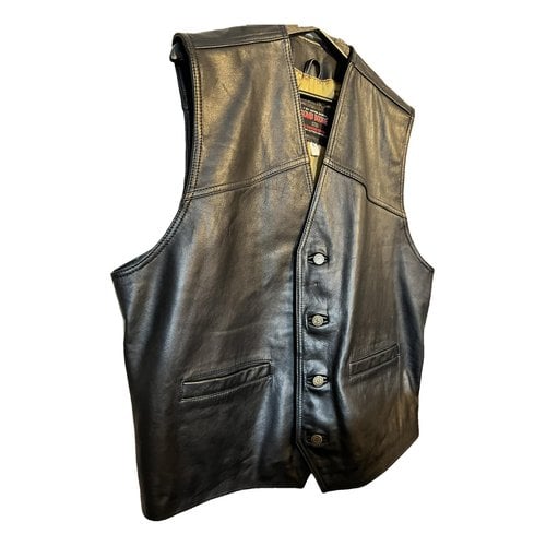 Pre-owned Bomboogie Leather Vest In Black