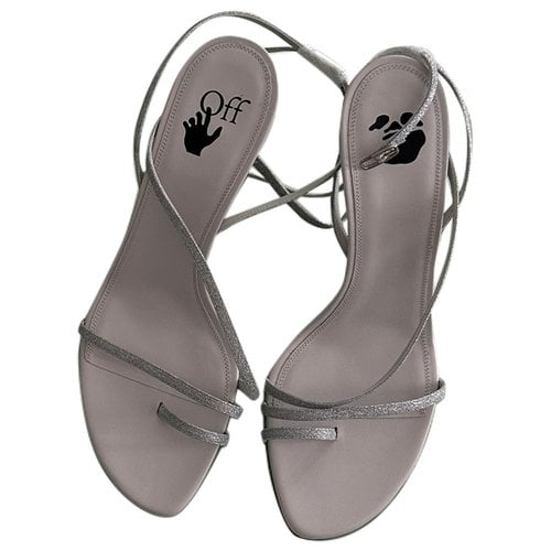 Pre-owned Off-white Leather Sandals In Silver