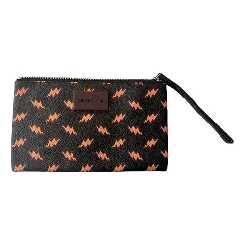 Pre-owned Bimba Y Lola Leather Clutch Bag In Black