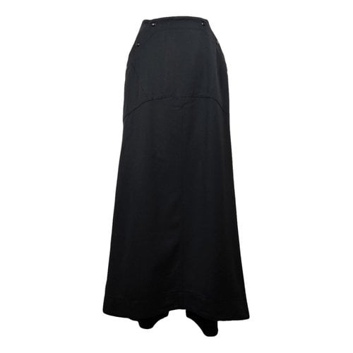 Pre-owned Claude Montana Wool Maxi Skirt In Black