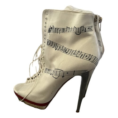 Pre-owned Jimmy Choo Cloth Boots In White