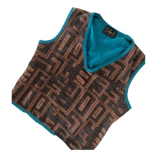 Pre-owned Fendi Wool Vest In Turquoise