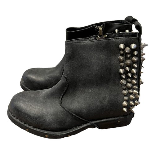 Pre-owned Jeffrey Campbell Leather Biker Boots In Black