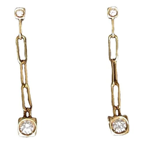 Pre-owned Dinh Van Le Cube Diamant Yellow Gold Earrings
