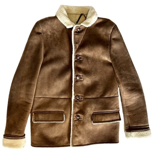 Pre-owned Valentino Shearling Coat In Brown