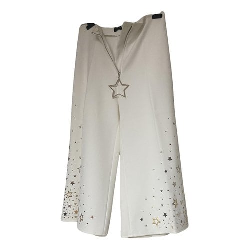 Pre-owned Elisabetta Franchi Trousers In White