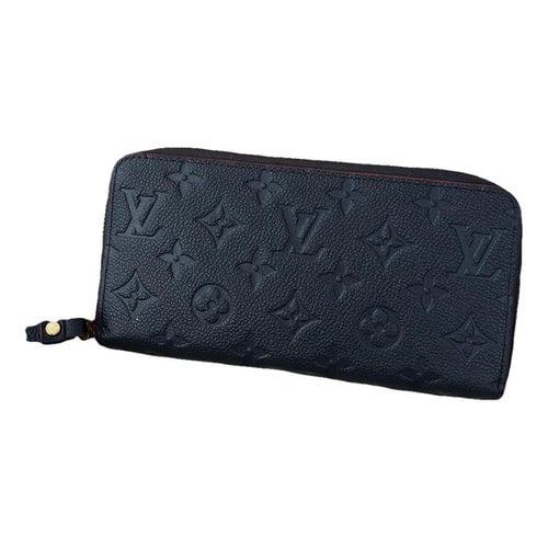 Pre-owned Louis Vuitton Zippy Leather Wallet In Navy