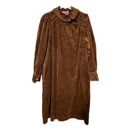 Pre-owned Kenzo Mid-length Dress In Brown