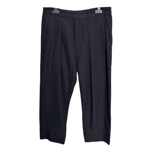Pre-owned Lemaire Wool Trousers In Navy
