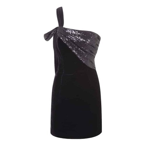 Pre-owned Halpern Glitter Mini Dress In Black