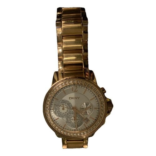 Pre-owned Dkny Pink Gold Watch