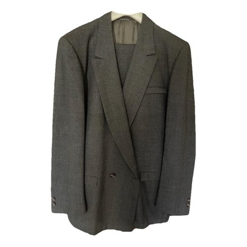 Pre-owned Versace Wool Suit In Grey
