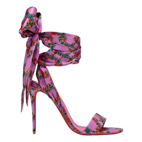 Pre-owned Christian Louboutin Cloth Heels In Pink