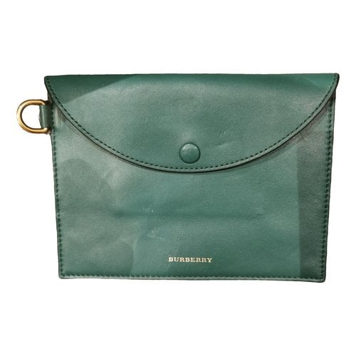 Pre-owned Burberry Leather Clutch In Green