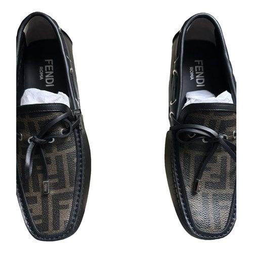 Pre-owned Fendi Leather Flats In Brown