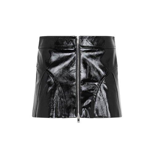 Pre-owned Khaite Leather Mini Skirt In Black