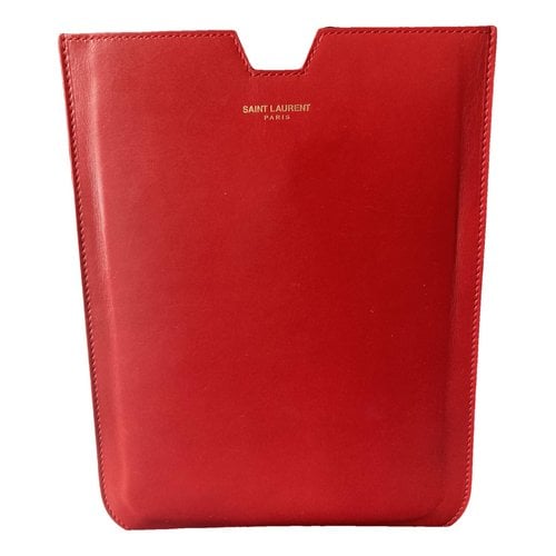 Pre-owned Saint Laurent Rive Gauche Leather Purse In Red