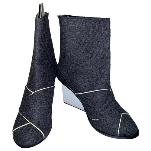Pre-owned Opening Ceremony Cloth Ankle Boots In Anthracite