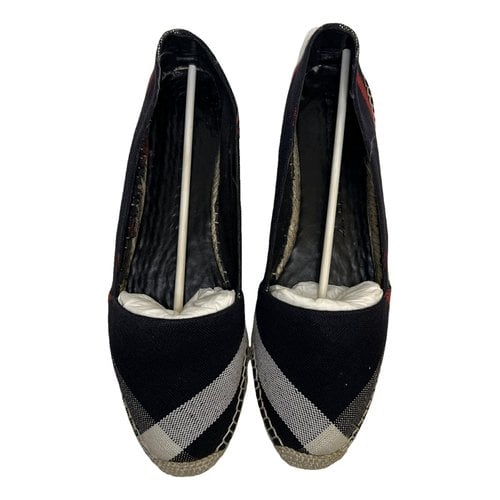 Pre-owned Burberry Cloth Espadrilles In Blue