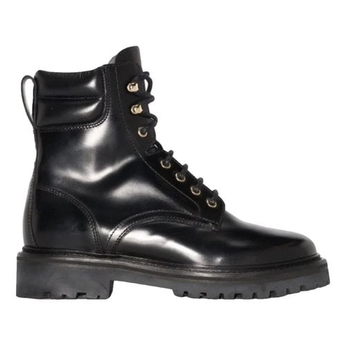 Pre-owned Isabel Marant Leather Biker Boots In Black