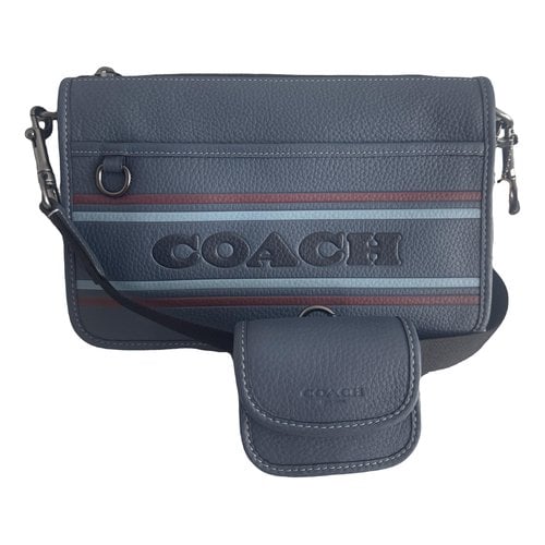 Pre-owned Coach Leather Crossbody Bag In Blue
