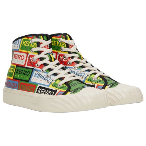 Pre-owned Kenzo Patent Leather High Trainers In Multicolour