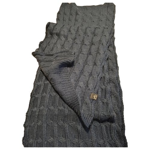 Pre-owned Roccobarocco Wool Scarf & Pocket Square In Blue
