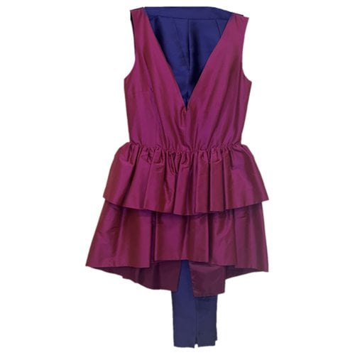 Pre-owned Matilde Cano Silk Dress In Purple