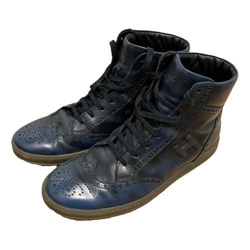 Pre-owned Hogan Leather Boots In Blue