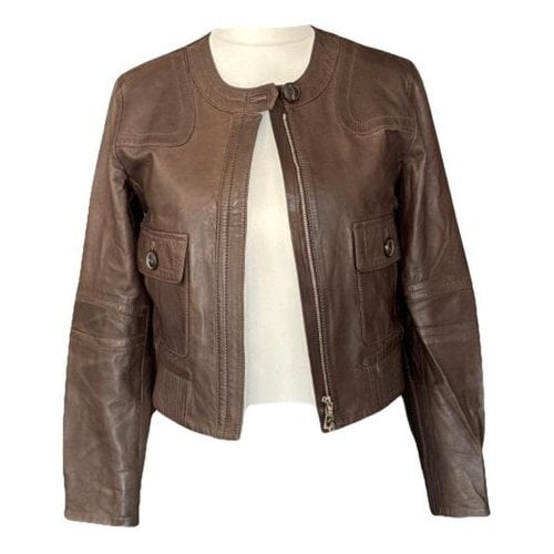 Pre-owned Bogner Leather Jacket In Brown