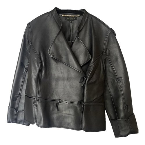 Pre-owned Escada Leather Jacket In Black