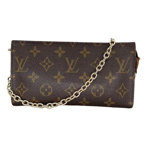 Pre-owned Louis Vuitton Pochette Accessoire Cloth Crossbody Bag In Brown