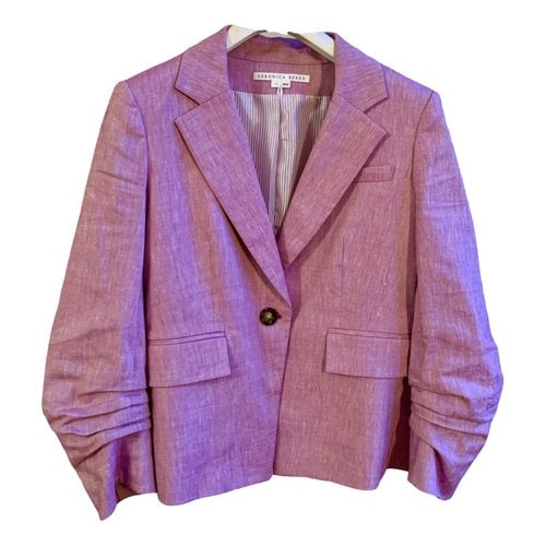 Pre-owned Veronica Beard Linen Blazer In Pink