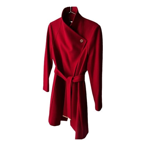 Pre-owned Ted Baker Wool Coat In Red