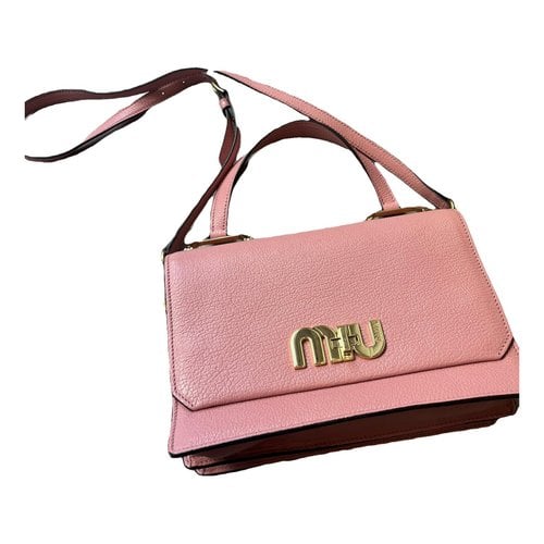 Pre-owned Miu Miu Madras Leather Crossbody Bag In Pink