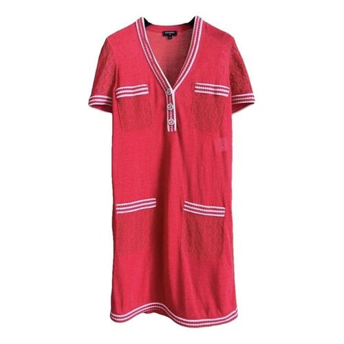 Pre-owned Chanel Silk Dress In Red